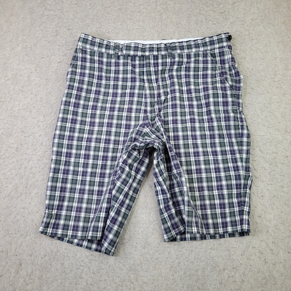 Polo Ralph Lauren Tartan Plaid Shorts Mens 34 Green 9" Inseam‎ Chino Stretch